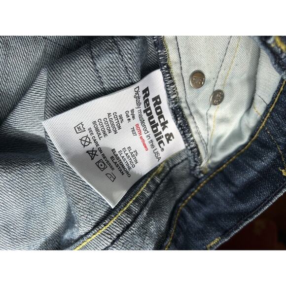 Rock Republic Wide Leg Jeans, Size 30-Women’s/Orange Logo Back Pocket - Picture 5 of 8